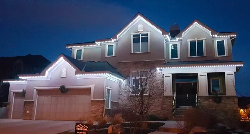 Pricing example: white lights on a two-story home
