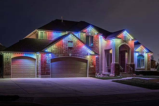 Permanent holiday and accent lighting installation