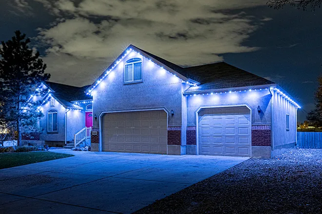 Permanent holiday and accent lighting installation