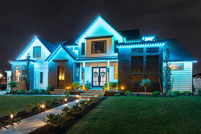 Permanent holiday and accent lighting installation