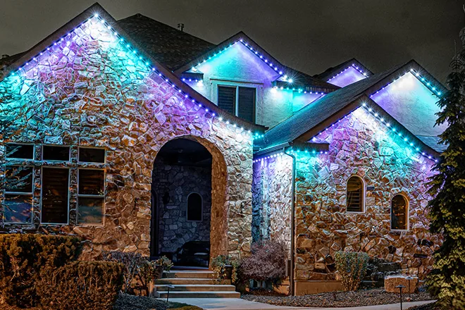 Permanent holiday and accent lighting installation