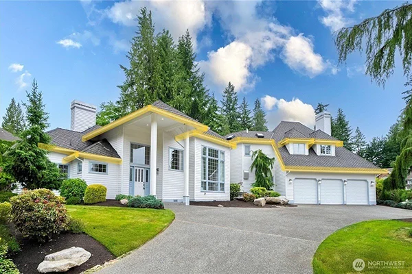 Home with about 201 to 250 feet of permanent roofline lights